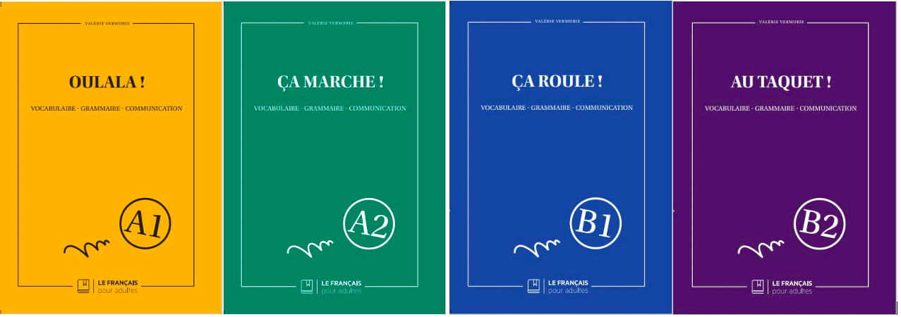 Les 4 manuels de FLE migrants de niveau A1 à B2 de la collection Le Français pour adultes Les 4 manuels de FLE migrants de niveau A1 à B2 de la collection Le Français pour adultes
